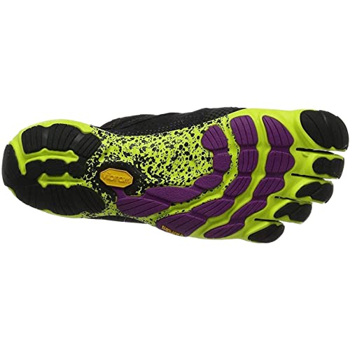 Vibram FiveFingers V-Run, Zapatillas Mujer, Multicolor (Black/yellow/purple), 39 EU