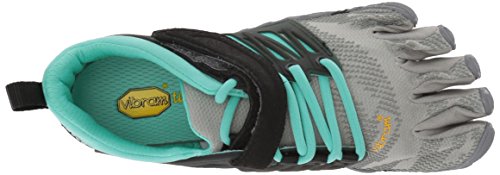 Vibram Fivefingers V-Train, Zapatillas de Deporte Mujer, Gris (Grey/Black/Aqua Grey/Black/Aqua), 38 EU