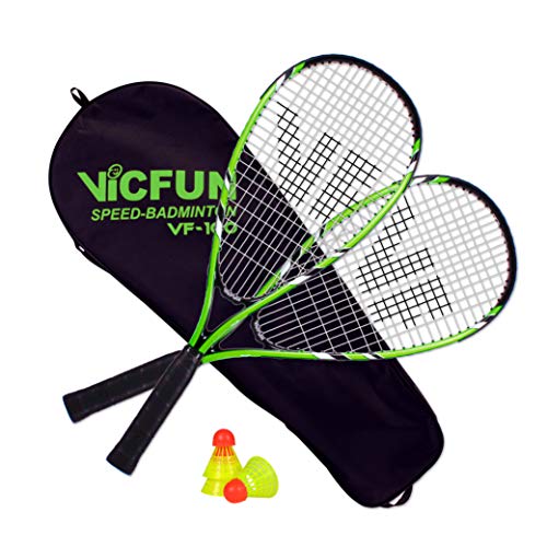 Vicfun Set para Speed Bádminton Set Speed Bádminton 100 Set, Negro/Verde, 868/0/0