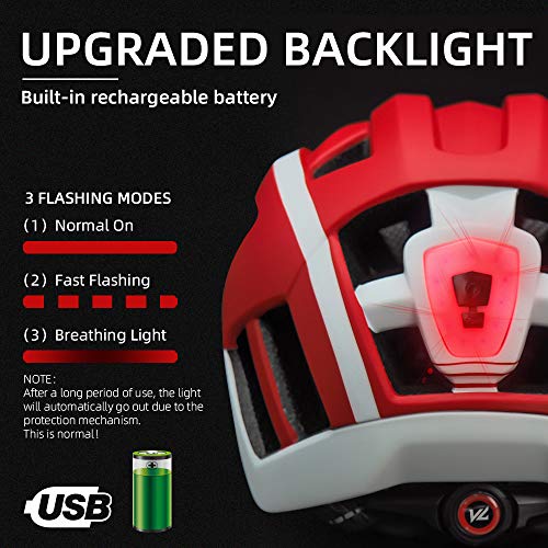 VICTGOAL Casco Bicicleta Casco de MTB con Gafas de Seguridad Magnéticas Extraíbles Visor Desmontable Casco Ligero para Adultos (Rojo)