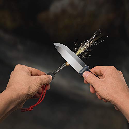 Victorinox Outdoor Master MIC Cuchillo Full-Tang con filo escandi, hoja Drop-Point de lomo convexo, Micarta azul/negro