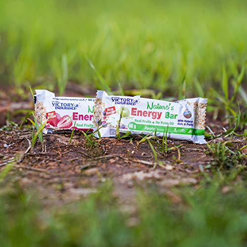 Victory Endurance Nature´s Energy Bar Fresa 60g, barrita energética con un 41% Frutas y 64% de hidratos de carbono, gran sabor y energía