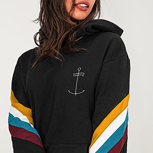 VIENTO Rush Dream Anchor Sudadera para Mujer (Negro, M)