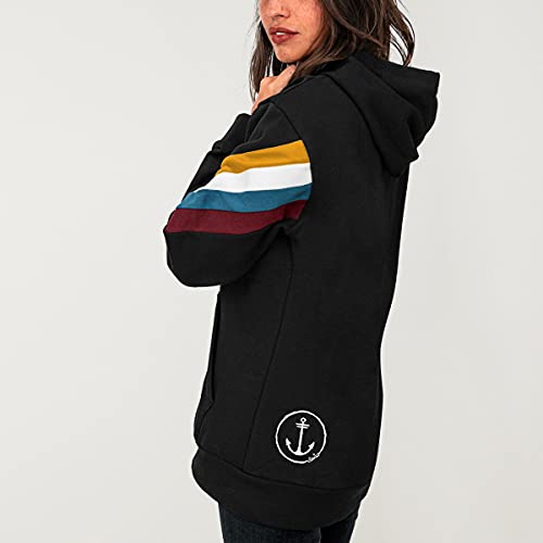 VIENTO Rush Dream Anchor Sudadera para Mujer (Negro, M)