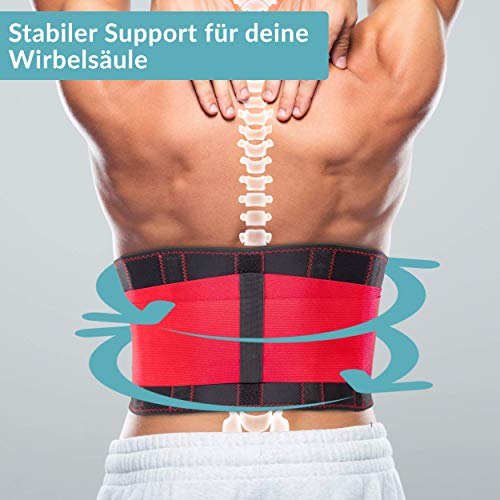 Vigo Sports Faja lumbar lavable a máquina, cinturón antisudor para estabilización efectiva de la espalda, cinturón lumbar para hombre y mujer, cinturón de apoyo lumbar cálido