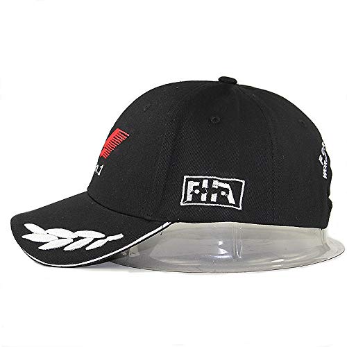 VIIMON Hombres de Fórmula 1 Gorras de Béisbol Negro F1 3D Bordado Sombreros Motociclismo Racing Gorras Ajustable Deportes Al Aire Libre Sombrero de Sol Gorro