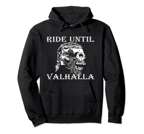 Viking Ride hasta Valhalla Biker Motociclista Regalo Sudadera con Capucha