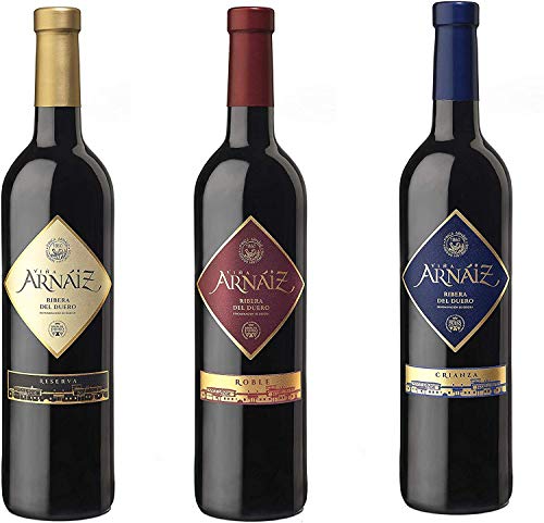 Viña Arnáiz - Estuche de 3 Botellas de Vino con D.O. Ribera del Duero - Reserva, Crianza y Roble - Estuche de 3 Botellas x 750 ml
