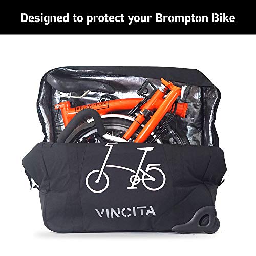 Vincita - Bolsa de transporte blanda con ruedas para bicicleta Brompton