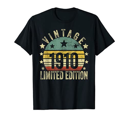 Vintage 1910 Made In 1910 111th Birthday Mujeres 111 años Camiseta
