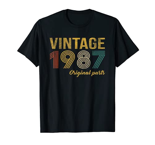 Vintage 1987 Regalo Original Hombre 34 Años Cumpleaños Mujer Camiseta