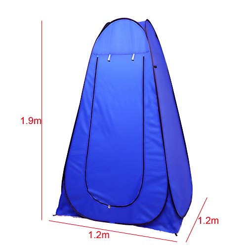 Vinteky 120x120x190cm Acampar Tienda de Ducha Vestuario Impermeable Camping Desplegable Pop Up, Tienda de Campaña Portátil para Privacidad al Aire Libre, Azul (Azul)