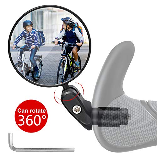 Vintoney Espejos para Bicicletas, 360° Adjustable Espejo de Bicicleta para Manillar, retrovisor Bicicleta Espejo Retrovisor Espejos retrovisores Accesorios para Bicicletas-1 PCS