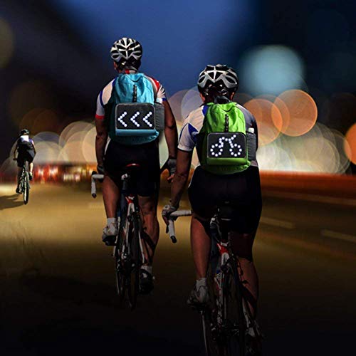 VISTANIA Mochila de Ciclismo con LED de Seguridad Luz de señal de Giro Equipo de Control Remoto inalámbrico Adecuado para Ciclismo Camping Senderismo Correr Viajes,Black