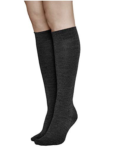 vitsocks Calcetines Lana MERINO Invierno Altos Hasta la Rodilla Mujer Calientes Cómodos, negro, 35-38