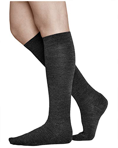 vitsocks Calcetines Lana MERINO Invierno Altos Hasta la Rodilla Mujer Calientes Cómodos, negro, 35-38