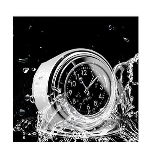 Viviance Reloj de Cuarzo para Motocicleta 7/8"Reloj de Montaje en Manillar de Bicicleta Cromado Impermeable Reloj Luminoso de Aluminio Universal para Harley Suzuki Yamaha Kawasaki etc - Negro