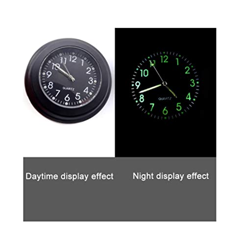 Viviance Reloj de Cuarzo para Motocicleta 7/8"Reloj de Montaje en Manillar de Bicicleta Cromado Impermeable Reloj Luminoso de Aluminio Universal para Harley Suzuki Yamaha Kawasaki etc - Negro