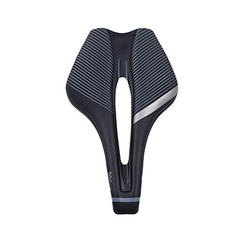 VOANZO Sillín de Bicicleta Amortiguación Asiento de Bicicleta Robusto Universal para MTB Road Mountain Bike Saddle 245x143mm (Negro + Gris)