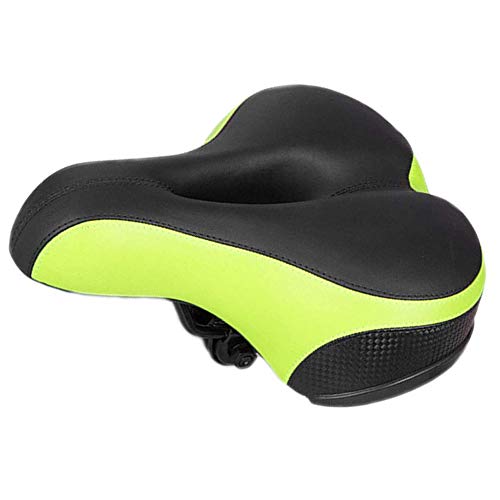 VOANZO Sillín de Bicicleta para sillín de Bicicleta, sillín de Bicicleta Ancho y Suave Cojín de Asiento de Bicicleta para Ciclistas híbridos de MTB Road Gel Comfort (Amarillo y Negro)