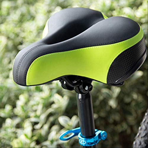 VOANZO Sillín de Bicicleta para sillín de Bicicleta, sillín de Bicicleta Ancho y Suave Cojín de Asiento de Bicicleta para Ciclistas híbridos de MTB Road Gel Comfort (Amarillo y Negro)