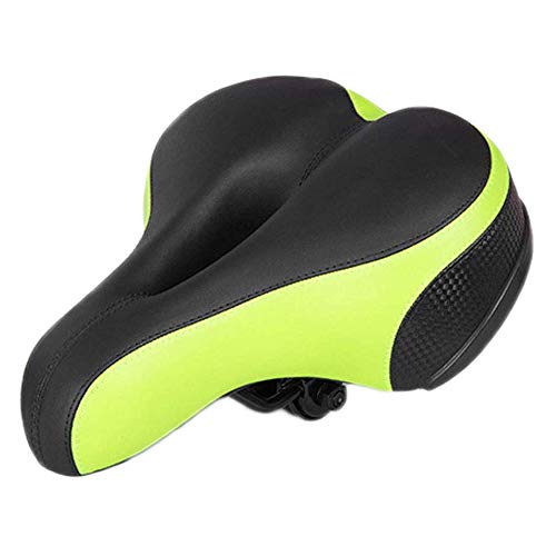 VOANZO Sillín de Bicicleta para sillín de Bicicleta, sillín de Bicicleta Ancho y Suave Cojín de Asiento de Bicicleta para Ciclistas híbridos de MTB Road Gel Comfort (Amarillo y Negro)