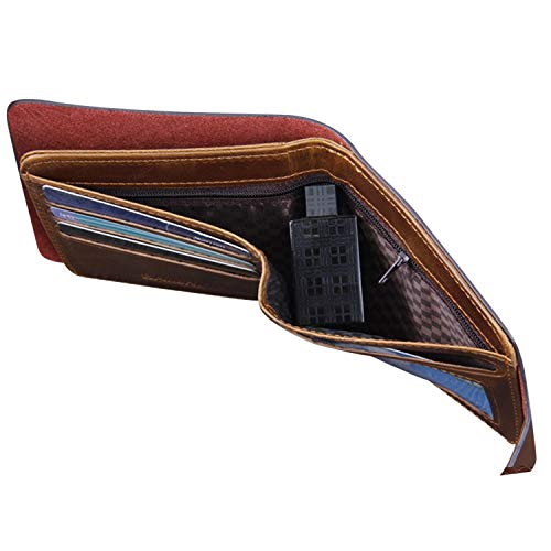 Vococal Carteras de Hombre, Billeteras para Hombre, Marrón Cartera Minimalista Hombre Carteras Hombre, Día San Regalo Hombre Cumpleaños Regalo de Papá Novio