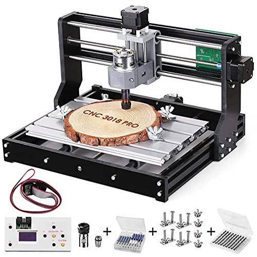 Vogvigo 3018 Pro CNC Fresadoras Máquina laser engraving machine,GRBL Control CNC Router Kit Madera Router Grabado 3 ejes plástico acrílico PVC Talla de madera,Area de Trabajo XYZ 300x180x45mm