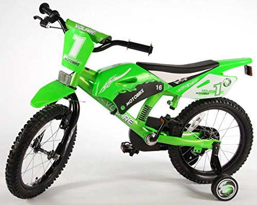 Volare Motor Bike Bicicleta para niño, Niños, Verde, Satin Green