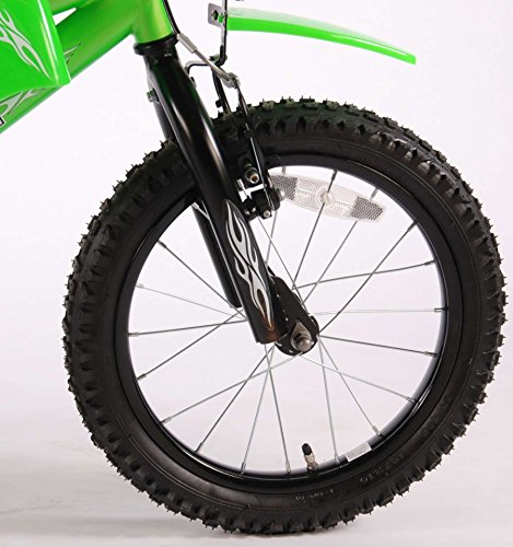 Volare Motor Bike Bicicleta para niño, Niños, Verde, Satin Green