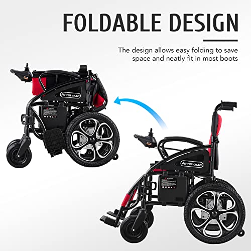 VONOYA Silla de Ruedas Eléctrica y Plegable para Mayores y Minusvalidos Silla de Ruedas Motorizada de 6 KM/H para Ayuda de Movilidad Sillas de Ruedas Eléctrica Alcance de 20KM Capcidad 100KG (W5213)