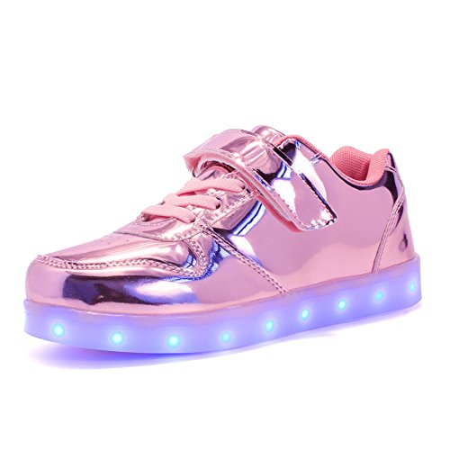 Voovix Kids Low-Top Led Light Up Shoes con Control Remoto Zapatos con Luces para niños y niñas(Rosa01,EU29/CN29)