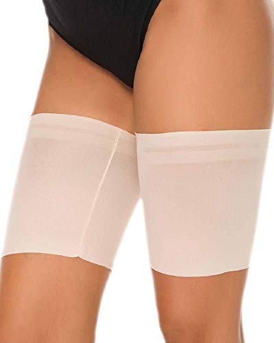 Voqeen Bandas de Elásticas elástico Anti-Chafing Bandas para Hombre y Mujer Muslo Previene las Rozaduras Bandas Antirozaduras Muslos (Skin,E:75-80CM)