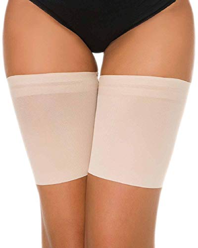 Voqeen Bandas de Elásticas elástico Anti-Chafing Bandas para Hombre y Mujer Muslo Previene las Rozaduras Bandas Antirozaduras Muslos (Skin,E:75-80CM)