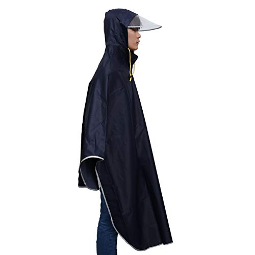 VORCOOL - Poncho de lluvia con capucha para mujer, hombre, ciclismo, color azul marino