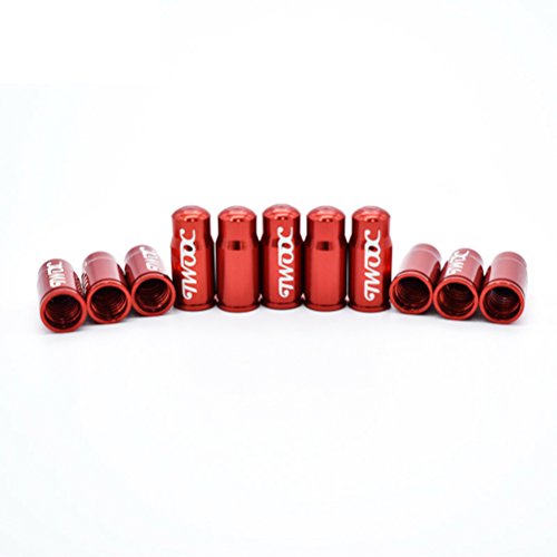 VORCOOL Tapa de Válvula de Bicicleta de Aleación de Aluminio Francés, Tapa de Gas de Neumático para MTB Road Bike Motorbike (Rojo) 5 Pcs/Bag