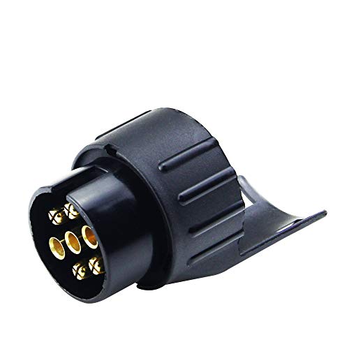 Vozada Adaptador de Remolque Eléctrico de 7 a 13 Pines, 12 V, Conector de Enchufe para Coche y Caravanas,  Enchufe de Remolque Impermeable, Negro