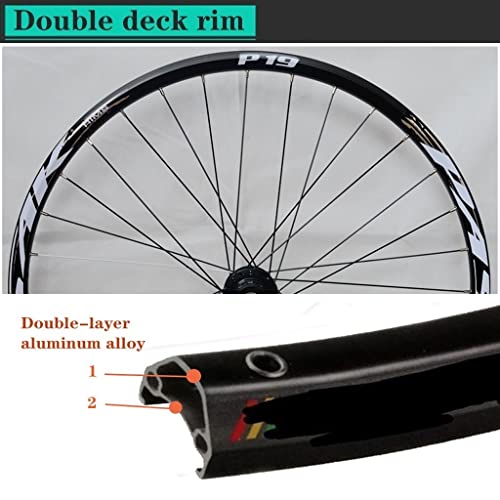 VPPV Ruedas de Carreras Bicicleta Trasera MTB 26/27,5/29 Pulgadas, Borde Doble Pared Freno Disco Cubo Rodamiento Sellado 1130g para Rueda Libre 7-11 Velocidades (Size : 29 Inch)