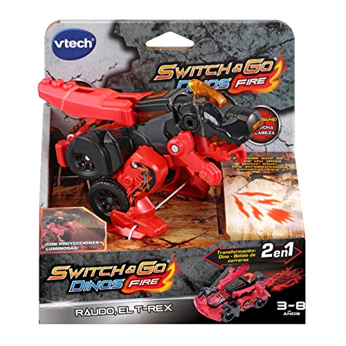 VTech Switch&Go Dinos, Raudo el T-Rex, Dinosaurio Que se transforma en vehículo, Juguete para niños +3 años, Versión ESP (3480-537922), Color
