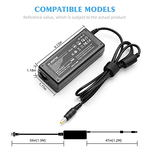 VUOHOEG 65W Cargador para Portatil Acer Aspire 3 5 E1 E1-571 E1-572 ES1 ES1-571 ES1-511 E3 E3-111 E5 E5-573 E5-571 V3 V3-571 V3-731 E15 AC Adaptador Conector 5,5 x 1,7mm Power Supply 19V 3.42A