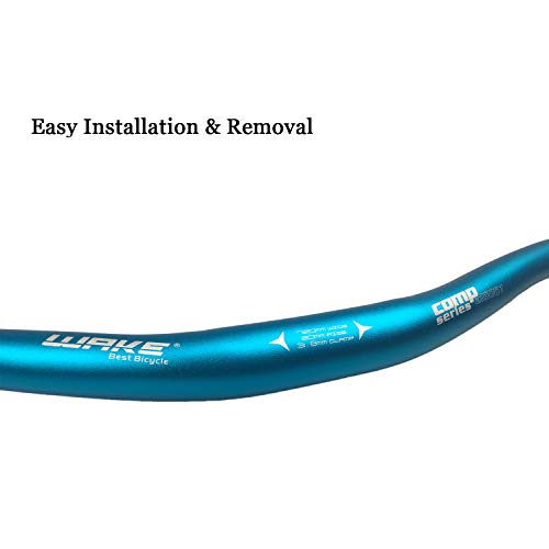 Wake Manillar de bicicleta de montaña MTB de 31,8 mm, aleación de aluminio, manillar elevador, extra largo 720/780 mm, con superficie mate de pintura (720 mm - azul).