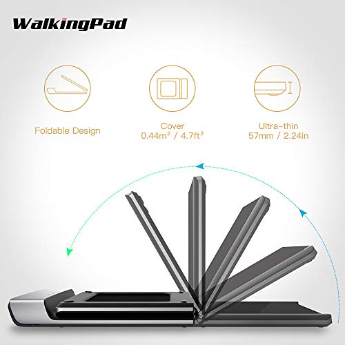 WALKINGPAD - Cinta de correr plegable A1 para caminar, equipo de fitness inteligente, instalación libre, bajo nivel de ruido, control de velocidad de inducción, plegable debajo del escritorio 0-6 km/h