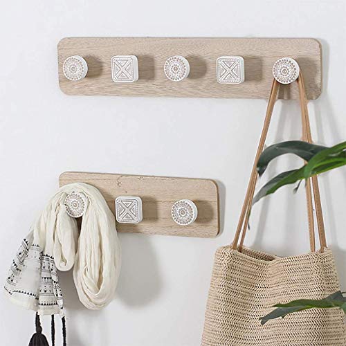 Wall Mounted Coat Rack Shelf, Wooden Floating Shelves, Wooden Coat Hooks, Entryway Hat Rack, For Hallway, Living Room, Bedroom, Bathroom (Size : 48cm)