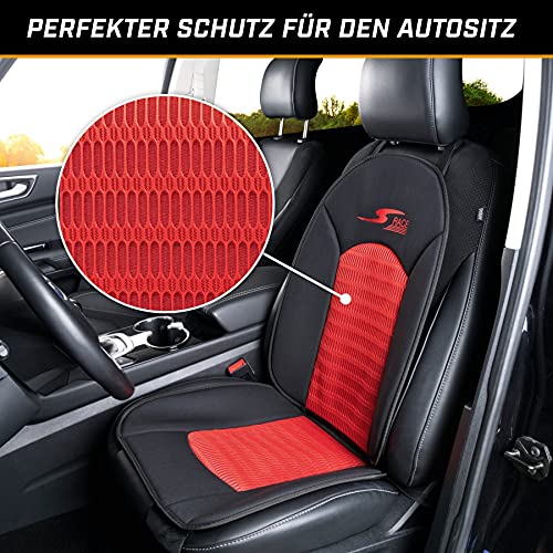 Walser Car Comfort 11654 Funda de Asiento de Coche, Funda de Asiento S-Race en Rojo/Negro