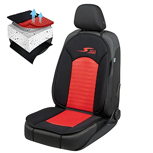 Walser Car Comfort 11654 Funda de Asiento de Coche, Funda de Asiento S-Race en Rojo/Negro