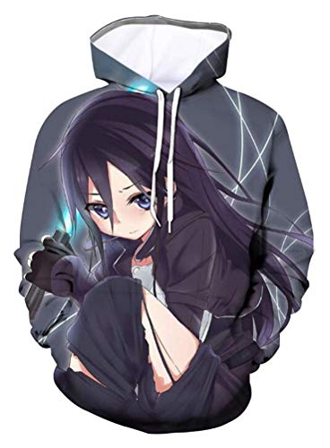 WANHONGYUE Sword Art Online Kirito Anime Hoodie Sudadera con Capucha Cosplay Disfraz 3D Impreso Pullover Suéter Pulli Hooded Sweatshirt 783/8 M