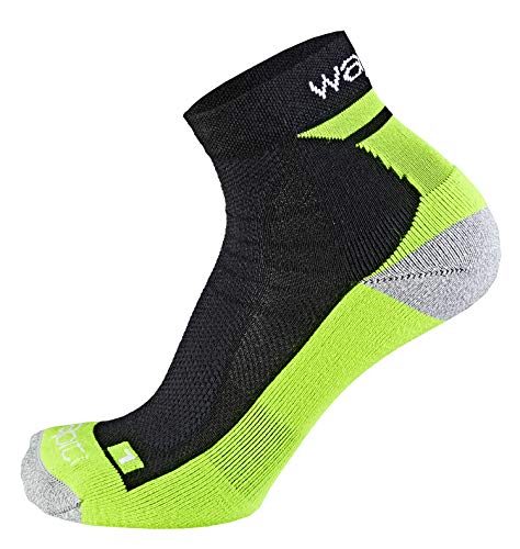 Wapiti Unisex B04 - Calcetines de ciclismo, Unisex adulto, Calcetín, 3620, negro/amarillo, 36-38