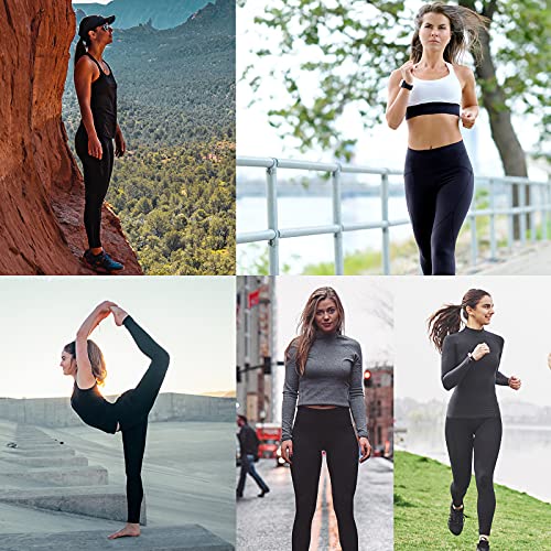 WateLves Leggings de Yoga para Mujer, Pantalones de Deporte, Mallas para Correr, Cintura Alta, con Bolsillos, elásticos, para Yoga, Deporte, Fitness, Todo el año, Mujer（Gris-CK,XS