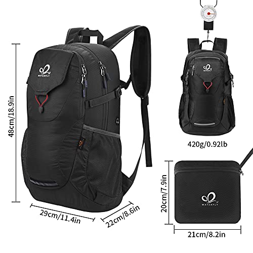 Waterfly Plegable Mochila Senderismo 20L: Nylon Pequeña Ligera Mochilas Aire Libre para Mujer Hombre Escalada Acampada Excursion Camping Mochilero Montaña Mochila Trekking