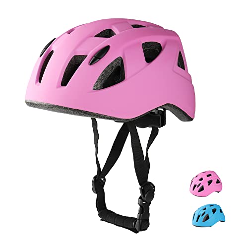 WayEee Casco Infantil para Bicicleta Monopatín Patinaje Casco Ciclismo para Niños Ajustable Cascos de Bicicleta de Montaña para Niños 4-12 Años Rosa